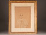 an image of a drawing of a woman sitting in a chair