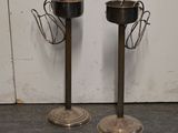 two candles that are sitting on top of each other