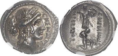 a silver coin with an image of a woman on it