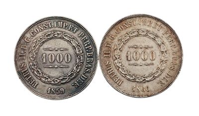 deux pièces d'argent, dont l'une porte une couronne et l'autre est ornée d'une couronne