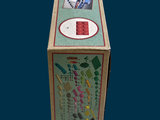 a box that has a bunch of stickers on it