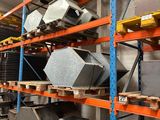 many different types of metal items on the shelves in the warehouse