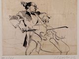 une image représentant un dessin d'un homme jouant du violoncelle