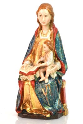 figurine de la Vierge Marie tenant l'Enfant Jésus dans ses bras