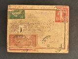 a close up of a piece of paper with stamps on it