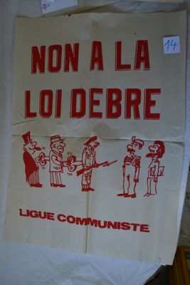 a sign that says non a la lou debree on it