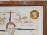 a picture of a painting of a man in a baseball uniform