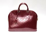louis vuitton alma mm monograme leather handbag in burgundy