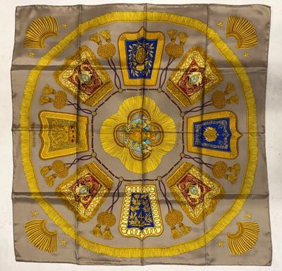 Carré Hermès - Postes et Cavalerie - Beige - Photo 1