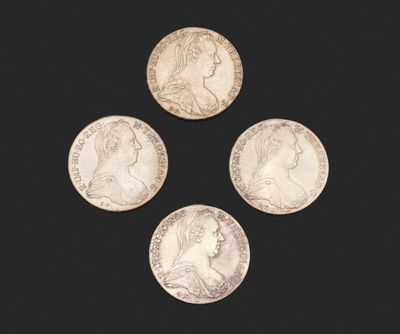 quatre souverains d'argent datant du règne de George IV