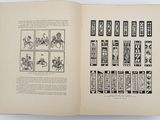 an open book with illustrations of animals and people on it