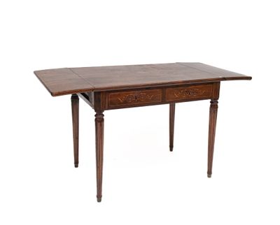 Table à volets en placage de palissandre et marqueterie à dé… - Photo 1