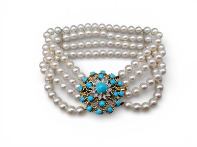Broche Style Victorien Grand Ovale Noir & Blanc Avec Gemmes En Résine Et Strass
