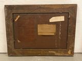 a picture of an old wooden box with a label on it
