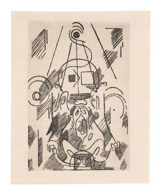 un dessin en noir et blanc représentant un homme assis sur une chaise