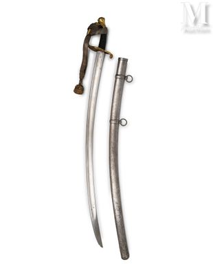 a pair of swords with a wooden handle on a white background