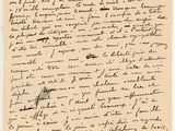 lettre manuscrite écrite à l'encre noire sur une feuille de papier