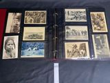 an old black and white photo of a book with pictures of people