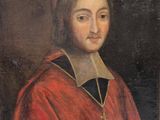 un tableau représentant un homme vêtu d'une robe rouge et d'un chapeau rouge