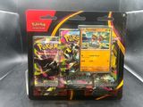 a close up of a box of pokemon cards on a table
