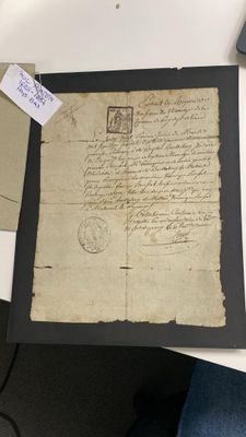 Extrait manuscrit du de baptême de Barthelemy Isidore à Pacy…
