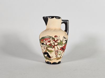 René GAÏTAUD (XXe siècle)). Petit pichet en grés émaillé de danseurs b - Photo 1
