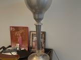 a lamp that is on top of a table