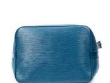 louis vuitton blue epi leather cosmetic case