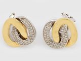 boucles d'oreilles bicolores en or et diamants
