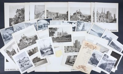 un assortiment de vieilles photographies en noir et blanc d'une ville