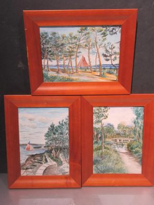 4.005 - R. Jacquot, Trois Aquarelles, Paysages, Dates 1939 -…