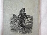 a drawing of a man walking with a dog