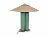 an image of a table lamp with a paper shade on it