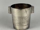 silver plated ice bucket with two handles