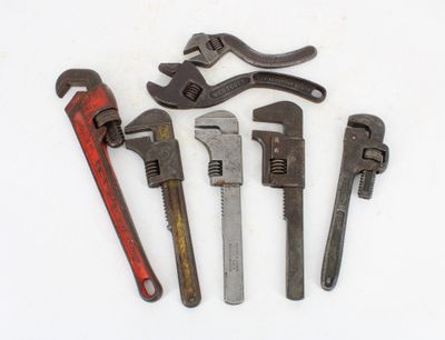 six wrenes are lined up in a row on a white surface