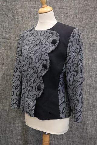 Pierre CARDIN – Blazer noir et gris en coton et laine, fermeture ...
