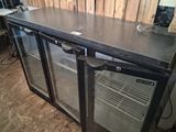 an image of a stainless steel counter top with a glass door