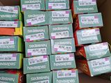 many boxes of food that are sitting in a box