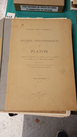 PLATON: Oeuvres philosophiques de PLATON. Fac-simile de l’origina...