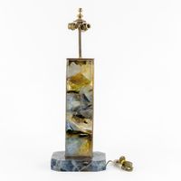 Lampe de table du milieu du siècle, en pâte de verre et cuiv… (photo 6)