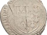a close up of a coin with a coat of arms on it