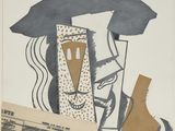 une image représentant un tableau d'un homme portant un chapeau et tenant un journal
