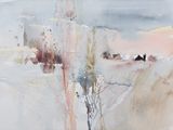 une aquarelle représentant un arbre dans la neige