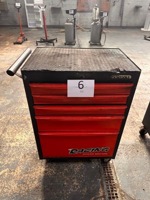 une photo d'une boîte à outils rouge sur laquelle figure le chiffre 6