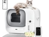 an image of a cat sitting on top of a cat litter box