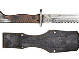 a knife that is sitting next to a knife on a white background