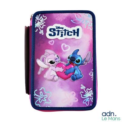 disney lilo and stitchty pencil case with a pink background