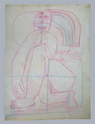 l'image d'un dessin représentant une femme assise sur une chaise