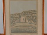 la photo d'une photo d'une église posée sur une étagère