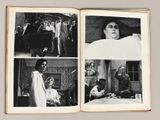 black and white photo of a book with pictures of people in it